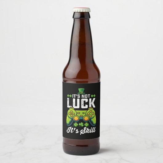 Het is geen geluk dat het Skill Gaming St Patrick' Bier Etiket (Voorkant)