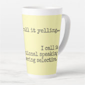 Het is geen grappige citaat  latte mok (Rechterhoek)