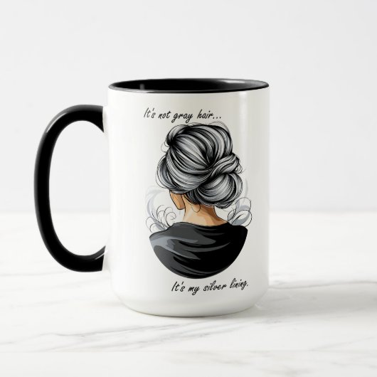 Het is geen grijs haar. Het is mijn zilveren randj Mok (Links)