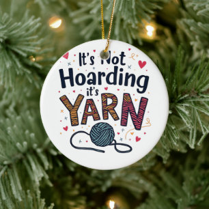 Het is geen hamsteren als het garen is Haakster Ge Keramisch Ornament