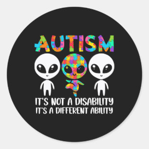 Het is geen handicap, het is een ander autisme ronde sticker