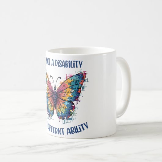 Het is geen handicap, het is een ander vermogen koffiemok (Voorkant rechts)