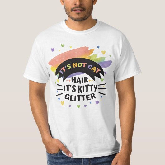 Het is geen kattenhaar, het is kat glitter shirt (Voorkant)