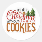 Het is geen kerst zonder koekjes ronde sticker (Voorkant)