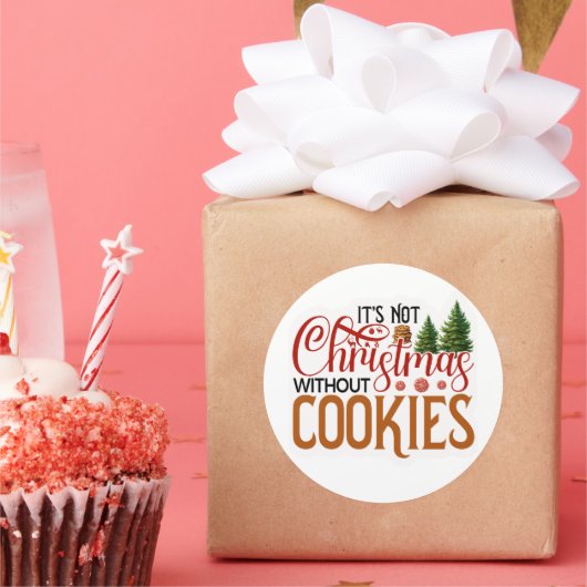 Het is geen kerst zonder koekjes ronde sticker (Feest)