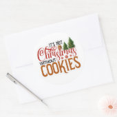 Het is geen kerst zonder koekjes ronde sticker (Envelop)