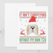 Het is geen Kerstmis zonder mijn sjiitische Tzu Ho Bedankkaart (Voorkant / Achterkant)