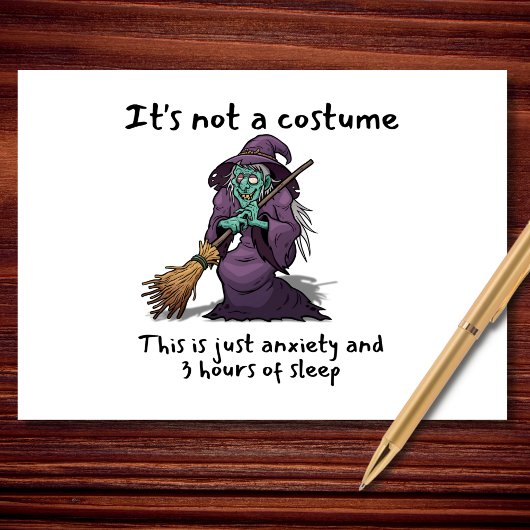 Het is geen kostuum Grappige Heks Halloween Kaart