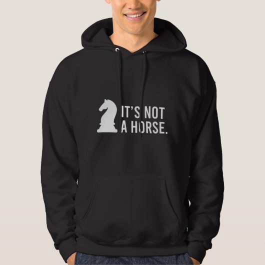 Het Is Geen Paard Grappige Schaakridder Hoodie (Voorkant)