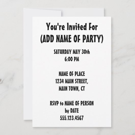 Het is geen partij tot Sause grappige uitnodiging (Achterkant)