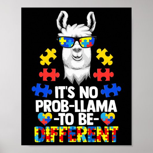 Het is geen prob-lama om anders te zijn dan autism poster (Voorkant)