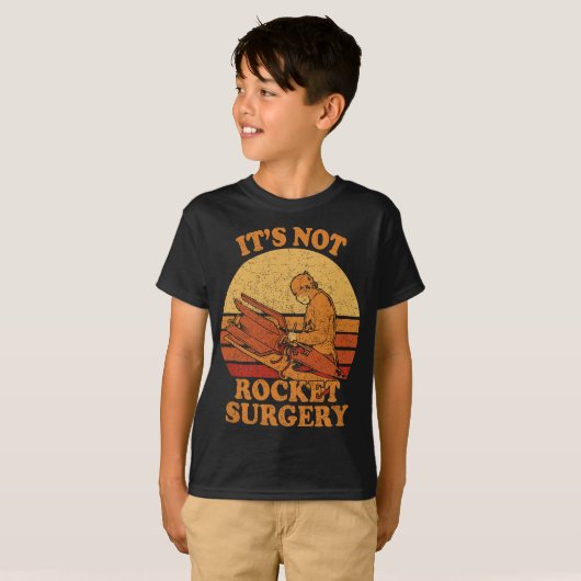 Het is geen raketchirurgie - Retro chirurg Rocket T-shirt (Voorkant volledig)