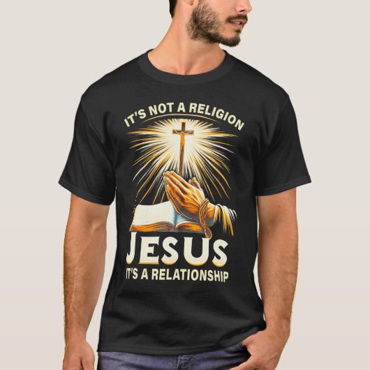 Het is geen religie Jezus Het is een Relatie T-shirt (Voorkant)