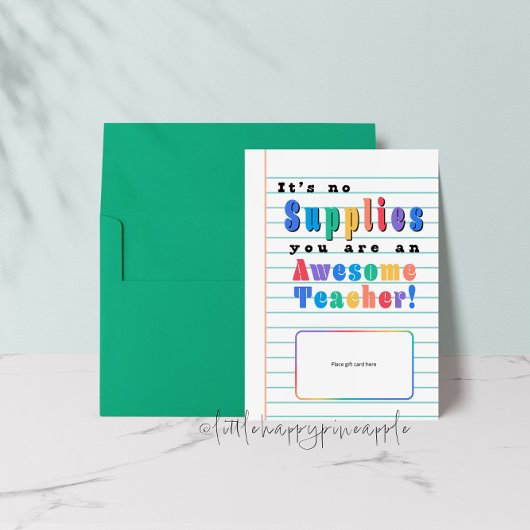 Het is geen Supplies Teacher Appreciation Kaart Ho