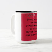 Het is geen "Valentimes"-mok Tweekleurige Koffiemok (Voorkant links)