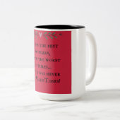 Het is geen "Valentimes"-mok Tweekleurige Koffiemok (Voorkant rechts)