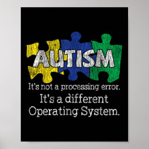 Het is geen verwerkingsfout Autistic Kinder Autism Poster