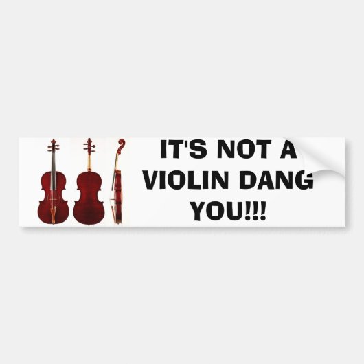 HET IS GEEN VIOLIN DANG VOOR JE!!! BUMPERSTICKER (Voorkant)