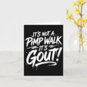 Het is geen wandeling het is jicht Grappige oude m Kaart (Gele Bloem)