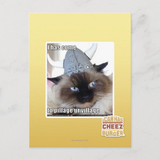 Het is gekomen om ons dorp te plunderen briefkaart (Voorkant)