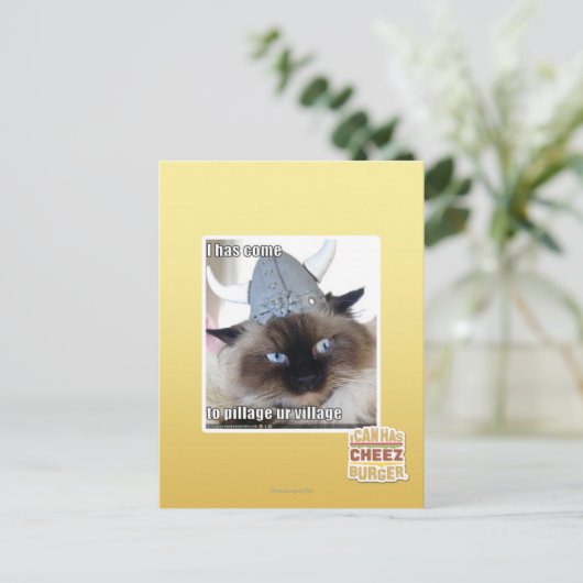 Het is gekomen om ons dorp te plunderen briefkaart (Staand voorkant)