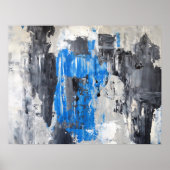 'Het is gemaakt' Blauw en grijs Abstract Poster va (Voorkant)