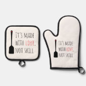 Het is gemaakt met liefde, niet met vaardigheid ovenwant & pannenlap set (Voorkant)