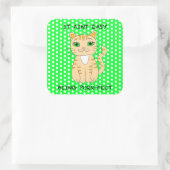 Het is gemakkelijk om te worden doordrenkt | Kat P Vierkante Sticker (Tas)