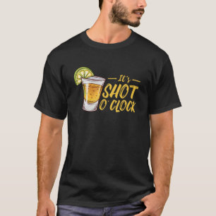 Het is geschoten O klok Alcohol Tequila Limoen Par T-shirt