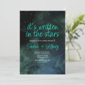 Het is geschreven in de uitnodiging voor het huwel (Staand voorkant)