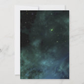 Het is geschreven in de uitnodiging voor het huwel (Achterkant)