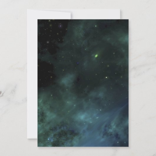 Het is geschreven in de uitnodiging voor het huwel (Achterkant)