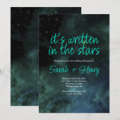 Het is geschreven in de uitnodiging voor het huwel (Voorkant / Achterkant)