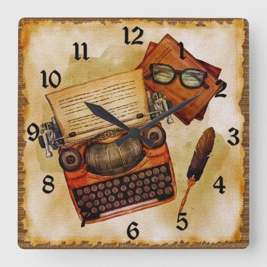 Het is geschreven in het  vierkante klok (Voorkant)