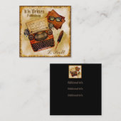 Het is geschreven in het  vierkante visitekaartje (Voorkant / Achterkant)