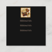 Het is geschreven in het  vierkante visitekaartje (Achterkant)