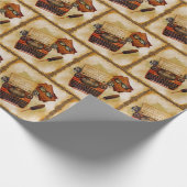 Het is geschreven in  patroon cadeaupapier (Hoek)