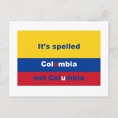 Het is gespeld als Colombia, niet als Columbia Briefkaart (Voorkant)