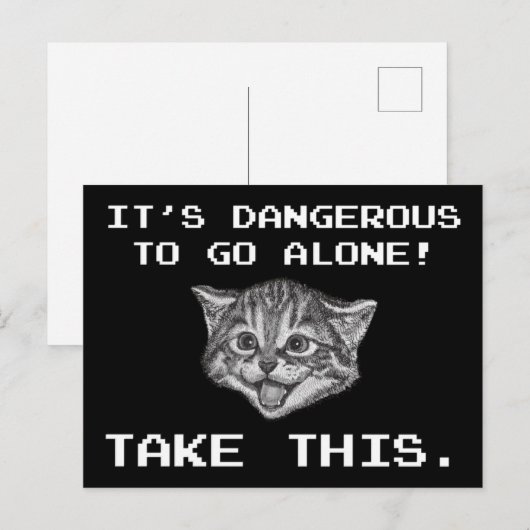 Het is gevaarlijk om alleen te gaan! Neem dit Briefkaart (Voorkant / Achterkant)