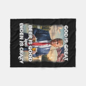 Het is geweldig bier is goed en Biden is gek grapp Fleece Deken (Voorkant (Horizontaal))