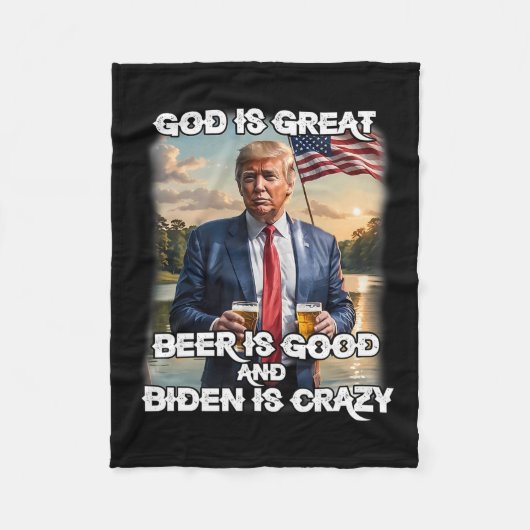 Het is geweldig bier is goed en Biden is gek grapp Fleece Deken (Voorkant)