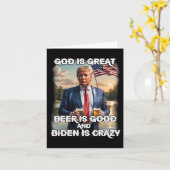 Het is geweldig bier is goed en Biden is gek grapp Kaart (Gele Bloem)