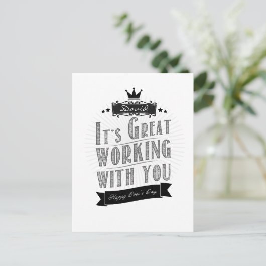 Het is geweldig om met je samen te werken, Happy B Briefkaart (Staand voorkant)