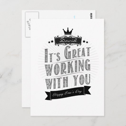 Het is geweldig om met je samen te werken, Happy B Briefkaart (Voorkant / Achterkant)