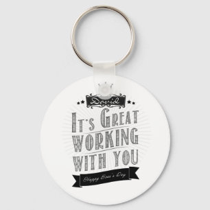 Het is geweldig om met je samen te werken, Happy B Sleutelhanger