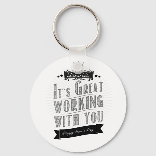 Het is geweldig om met je samen te werken, Happy B Sleutelhanger (Voorkant)