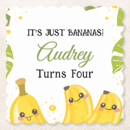 Het is gewoon bananen Verjaardagsfeestje voor elke Kartonnen Onderzetters