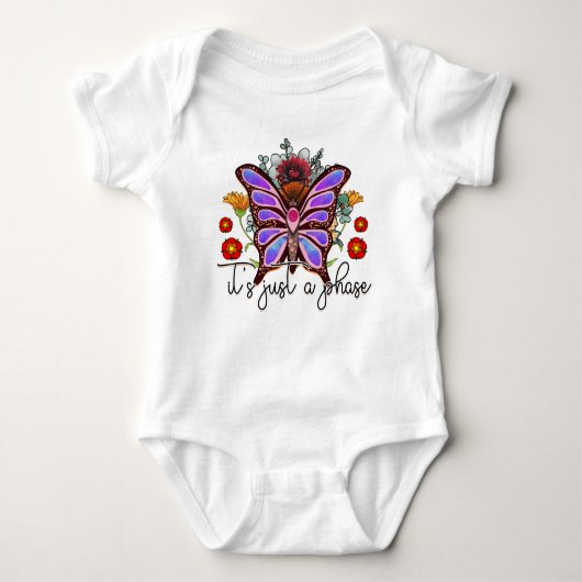 Het is gewoon een Fase Butterfly Cute Funny Quote Romper (Voorkant)