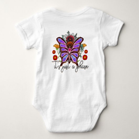 Het is gewoon een Fase Butterfly Cute Funny Quote Romper (Achterkant)