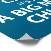 Het is gewoon een poster van een grote metalen kip (Hoek)